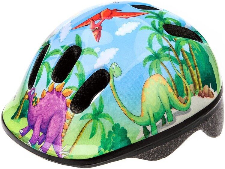 Regulowany kask rowerowy dla dzieci w kolorowe dinozaury – METEOR