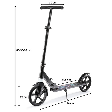Hulajnoga Miejska Klasyczna Składana Regulowana Wysokość Koła 200 mm Cyfrowy Lew HYPERMOTION