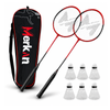 Merkan Zestaw Badminton 2x Rakietka Alum/Stal 66 cm + 6 lotek, pokrowiec