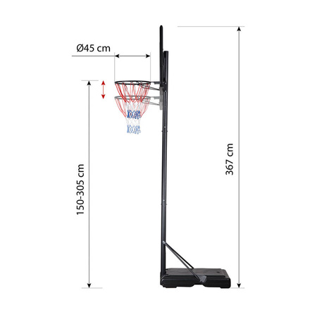 NILS Kosz Tablica Obręcz + Stojak Do Koszykówki