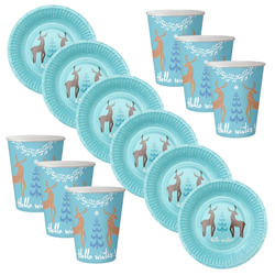 Zastawa Stołowa Jednorazowa Kubeczki + Talerzyki Na Boże Narodzenie GODAN