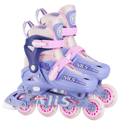 Rolki Regulowane Łyżworolki Rekreacyjne Dziecięce Fioletowe Nils Extreme