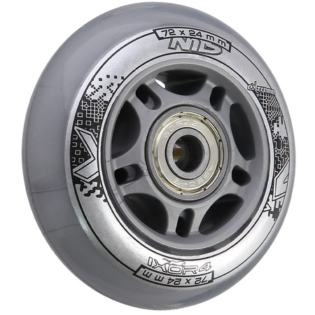 Kółka Do Rolek Kauczukowe 72 mm Zestaw 8 szt. + Łożyska ABEC-7 Przezroczyste