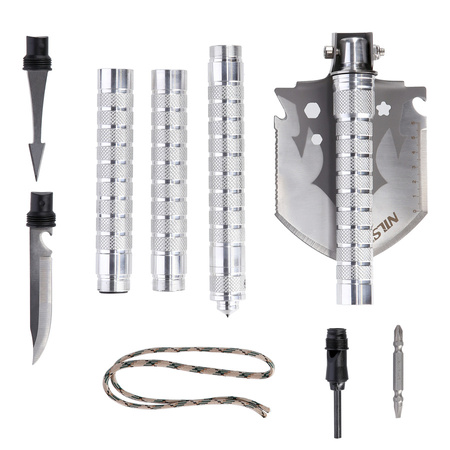 NILS Multifunkcyjna Uniwersalna Składana Saperka Turystyczna 14w1