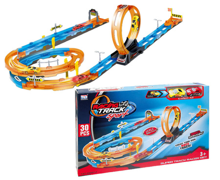 Tor Wyścigowy Samochodowy Pull Back Dla Dzieci 550 cm + 2 Samochody