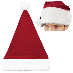 Czapka Świętego Mikołaja Z Pomponem Aksamit Na Boże Narodzenie Mikołajki