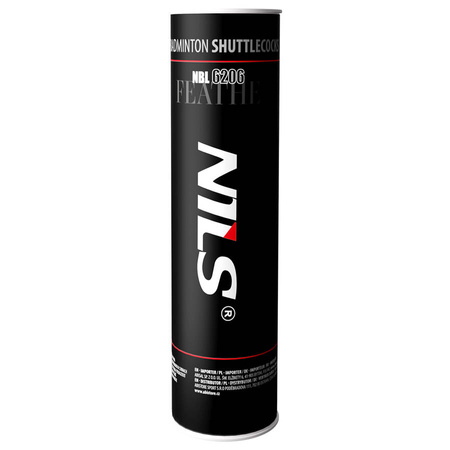 Lotki Do Gry W Badmintona Treningowe Piórkowe Białe NILS Komplet 12 szt.