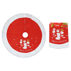 Mata Pod Choinkę Okrągła Dywanik Bożonarodzeniowy W Renifery Czerwony 80 cm