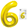 Balon Foliowy Na Urodziny Rocznicę Dekoracja Cyfra 6 Złota 85 cm Na Hel 