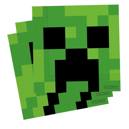 Kubeczki 8 szt + Talerzyki 8 szt + Serwetki Minecraft + Balon Cyfra 8 85 cm