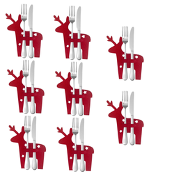 Etui Na Sztućce Świąteczne Renifer Ozdoby Na Boże Narodzenie 8 szt.