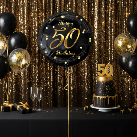 Balony Foliowe Na 50 Urodziny Imprezę Przyjęcie Happy Birthday Zestaw 3szt.