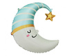Balony Foliowe Księżyc Z Czapeczką Na Baby Shower 56x68 cm + Miś 52x68 cm