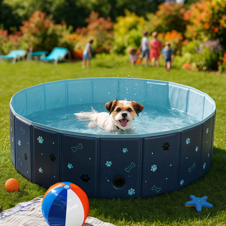 Basen Dla Psa Zwierząt Składany Ogrodowy 120x30 cm Kojec Do Kąpieli NILS