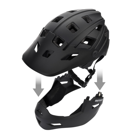Kask Rowerowy Regulowany Na Hulajnogę Full Face Szczękowy Odpinany METEOR