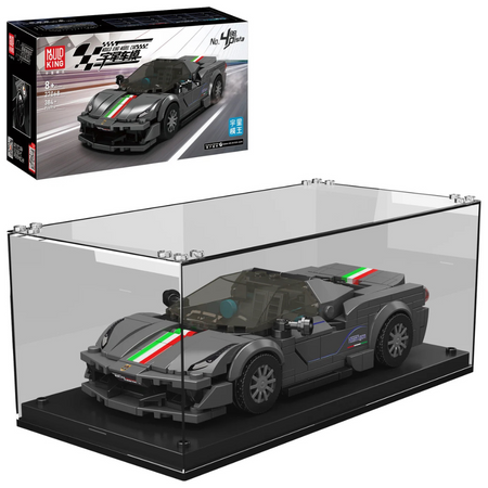 Klocki Konstrukcyjne Auto Samochód Wyścigowy 384 Elementy + Gablota MOULD KING