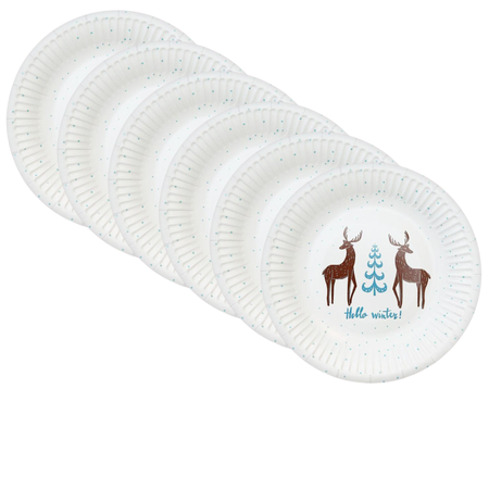 Talerzyki Papierowe Dekoracja Na Święta Boże Narodzenie 18 cm - 6 szt.