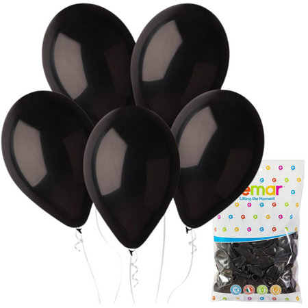 Balony Lateksowe Pastelowe Czarne Na Urodziny Ślub Wesele 12" - 100 szt.
