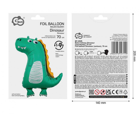 Balony Foliowe Dinozaury Na Imprezę Przyjęcie Urodziny Dla Dziecka 3 szt.