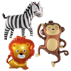 Balony Urodzinowe Foliowe Zwierzęta Lew Zebra Małpka Safari Dla Dziecka