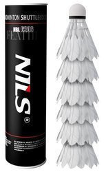 Lotki Do Gry W Badmintona Treningowe Piórkowe Białe NILS Komplet 6 szt.