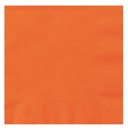 Serwetki Papierowe Pomarańczowe Ozdobne Na Przyjęcie UNIQUE 25x25 cm 20 szt