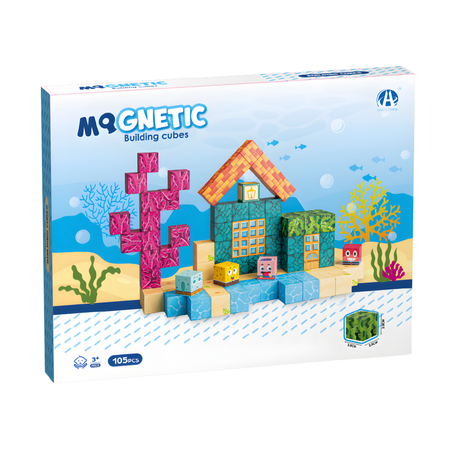 Klocki Magnetyczne Konstrukcyjne Zestaw 105 Elementów Edukacyjne Dla Dzieci