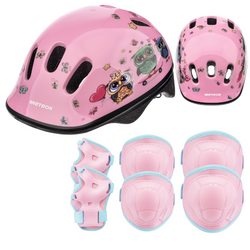 Kask Rowerowy Regulowany Dziecięcy Wentylowany + Zestaw Ochraniaczy