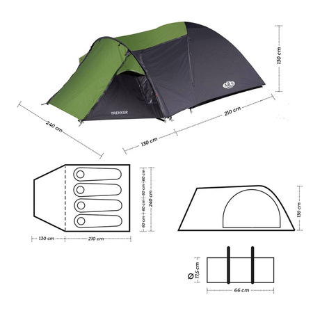 NILS Namiot Turystyczny 4 Osobowy Wodoodporny