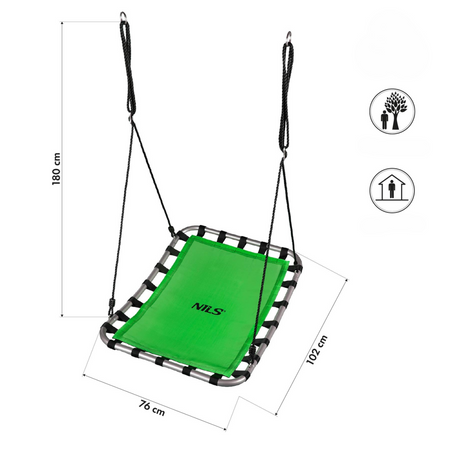 Huśtawka Ogrodowa Bocianie Gniazdo 102x76 cm Fotel Wiszący Do Ogrodu NILS