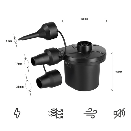Pompka Elektryczna Do Materaca Basenów Piłek 230V + Zestaw Końcówek NILS