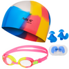 Dziecięcy Zestaw Pływacki 3w1 Okularki + Czepek + Zatyczki NILS