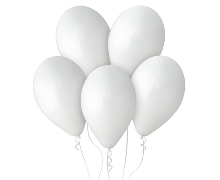 Balony  Białe Klasyczne Pastelowe Makaroniki Na Ślub Wesele 12" 200 szt.