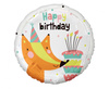 Balon Foliowy Lisek Z Tortem Happy Birthday Na Przyjęcie Urodziny 18"