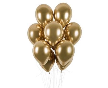 Balony Lateksowe Złote Klasyczne Chromowane Na Ślub Wesele 13" 100 szt.