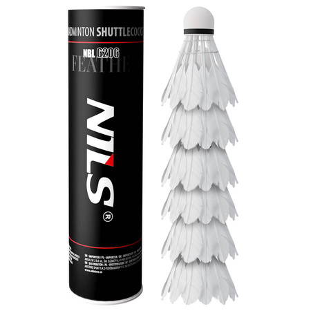 Zestaw 2 Rakiety W Pokrowcu + 6 Lotek Piórkowych Do Gry W Badmintona NILS