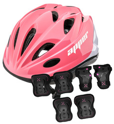 Kask Rowerowy Regulowany Dla Dzieci Wentylowany + Zestaw Ochraniaczy