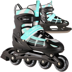 2w1 Łyżworolki Rolki Rekreacyjne Łyżwy Regulowane Młodzieżowe z Wymienną Płozą