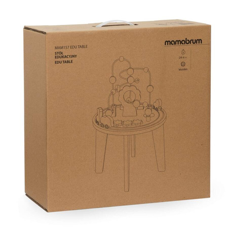 Drewniany Okrągły Stolik Edukacyjny Z Magnetyczną Kolejką i Wyrzutnią