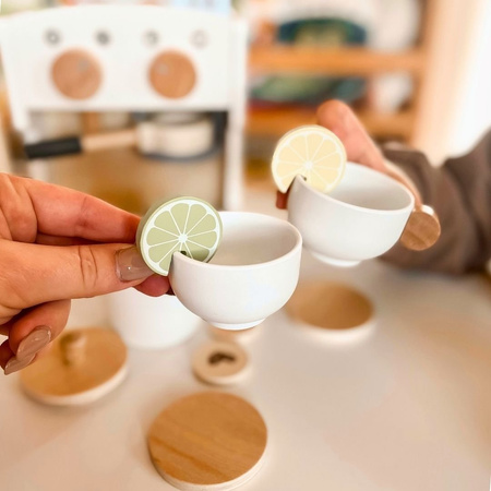 Drewniany Ekspres Do Kawy i Herbarty Kawiarnia Dla Dzieci + Akcesoria