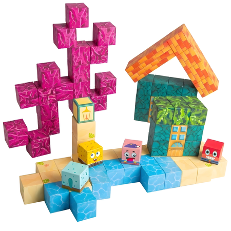 Klocki Magnetyczne Konstrukcyjne Zestaw 105 Elementów Edukacyjne Dla Dzieci