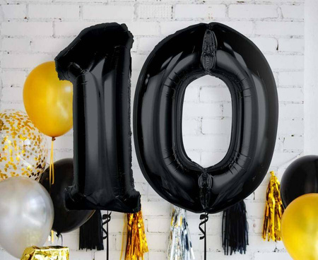 Balon Foliowy Dekoracja Na Urodziny Jubileusze Duży 92 cm GODAN Cyfra 0