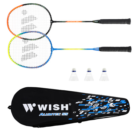 Zestaw 2 Rakiety Do Gry W Badmintona ISODYNAMIC + 3 Lotki + Pokrowiec NILS