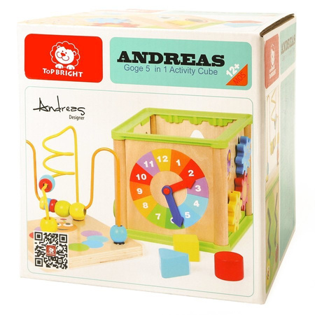 TOP BRIGHT 4w1 Drewniana Kostka Edukacyjna Sorter