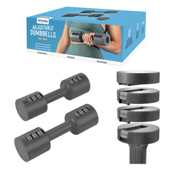 Zestaw 2 Hantle Regulowane Ciężarki Do Ćwiczeń Treningu 2 x 2.5 kg SPOKEY