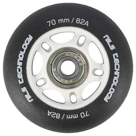 Kółka Do Rolek Kauczukowe 70mm Zestaw 8 szt. + Łożyska ABEC-9 Czarne Matowe