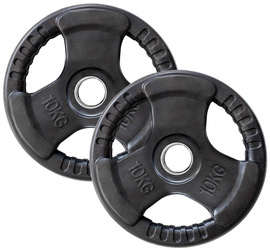 HMS Talerze Olimpijskie Żeliwne Ogumowane Na Gryf Sztangę 2x10 kg