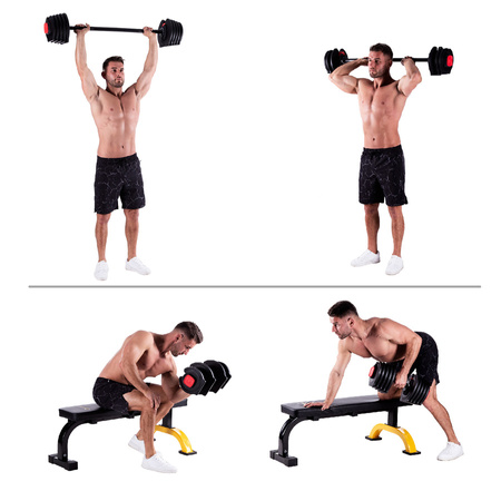 HMS Zestaw Regulowanych Sztangielek 2w1 Do Ćwiczeń Treningu 43,5 kg