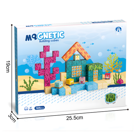 Klocki Magnetyczne Konstrukcyjne Zestaw 105 Elementów Edukacyjne Dla Dzieci