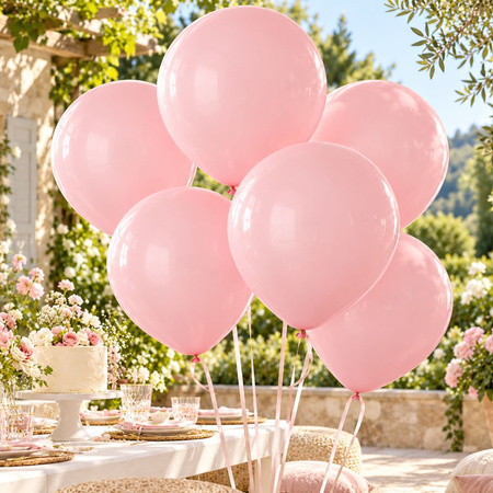 Balony Klasyczne Pastelowe Różowe Lateksowe Na Urodziny GEMAR 19" 50 szt.